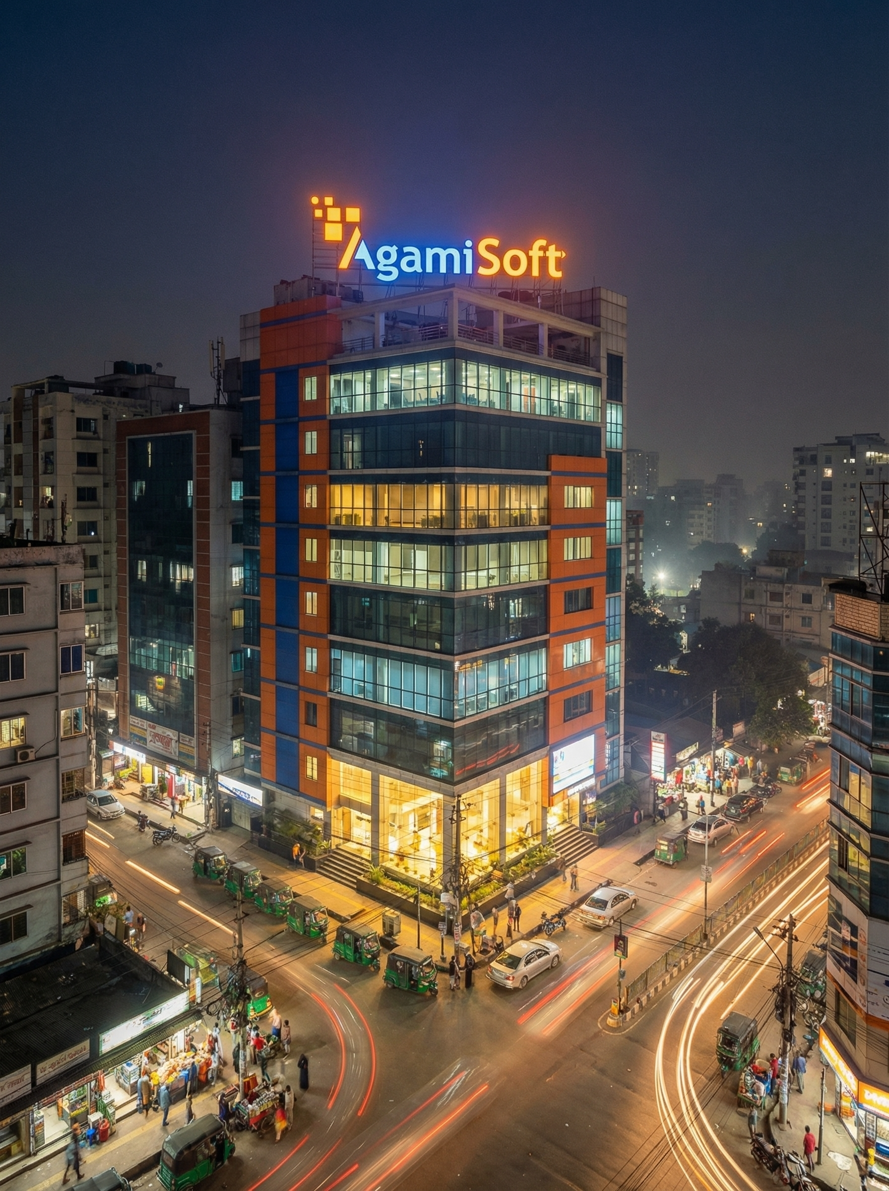 Modern glass office building