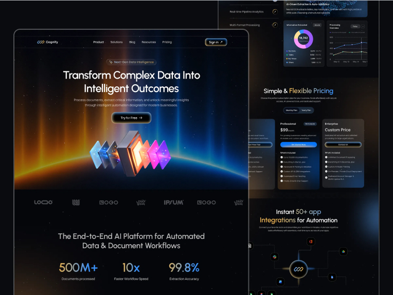 SaaS landing page design