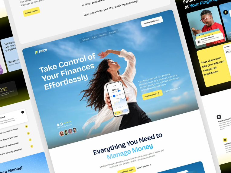 Fintech website UI/UX design
